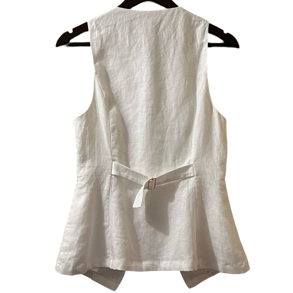 Reformation Top Aspen Linen Vest‎ Sz 4 - Picture 7 of 9